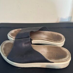 ECCO Corksphere Sandal Black Size 7.5 Beachy Vacation Cruise Slides